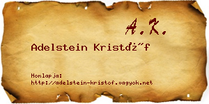 Adelstein Kristóf névjegykártya